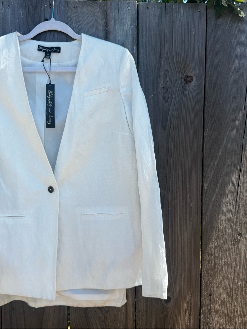 NWT Elizabeth and James Athena Collarless Blazer